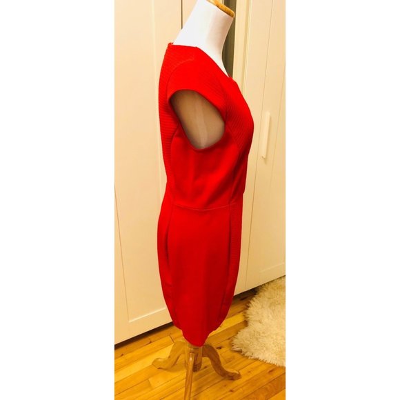 H&M Orange Pencil Wiggle Capsleeve Dress Size Medium - Picture 2 of 3